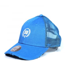 Bone Mitchell and Ness trucker snapback azul Bone Mitchell and Ness trucker snapback azul